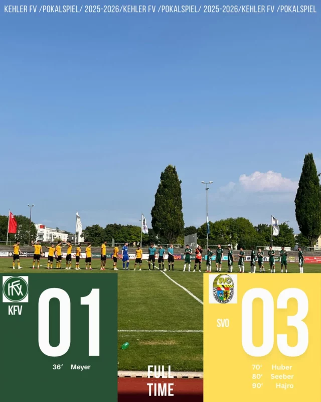 Wir verlieren unnötig das Heimspiel trotz 1:0 Führung …

Nächste Woche gehts weiter gegen den SV Sinzheim.

Mund abwischen, Kopf hoch und vollen Fokus auf Samstag setzten!

#nurderkfv
